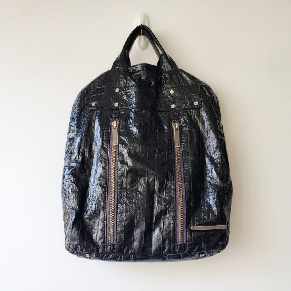 Matt & Nat Vegan Black Crinkle Leather Tote Bag